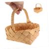 MAGICLULU Braided Wooden Basket with Handle, Portable Wedding Gift Basket for Storing Small Items and Tea Leaves, Khaki view 3