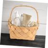 MAGICLULU Braided Wooden Basket with Handle, Portable Wedding Gift Basket for Storing Small Items and Tea Leaves, Khaki view 4