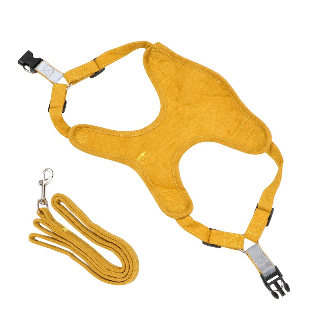Supvox Adjustable Suede Dog and Cat Chest Harness, Quick-Release, Escape-Resistant, 2-Piece Set
