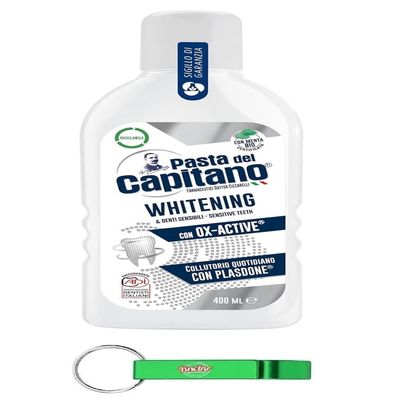 12x Pasta del Capitano Whitening & Sensitive Teeth Mouthwash, 400 ml + Free Keychain
