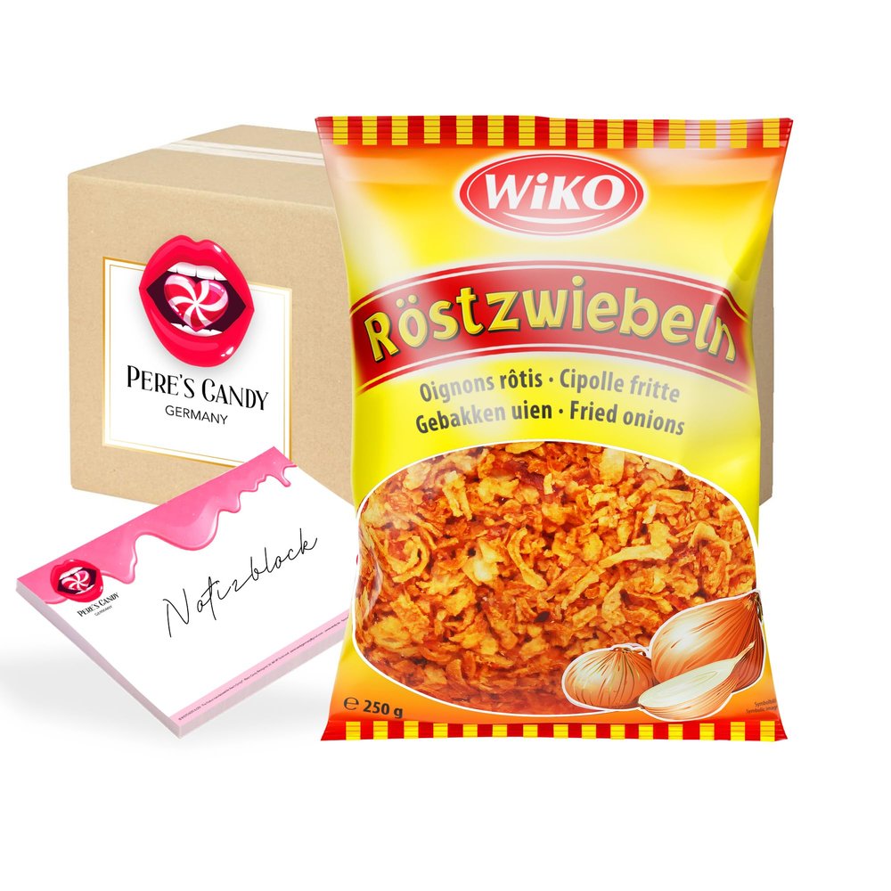 Pere's Candy Bundle: 10 x 250 g Crispy Fried Onions + A7 Notepad