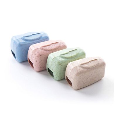 Beavorty 36-Piece Wheat Straw Toothbrush Caps, Waterproof Protective Covers for Travel, Camping and Outdoor Activities, Random Color