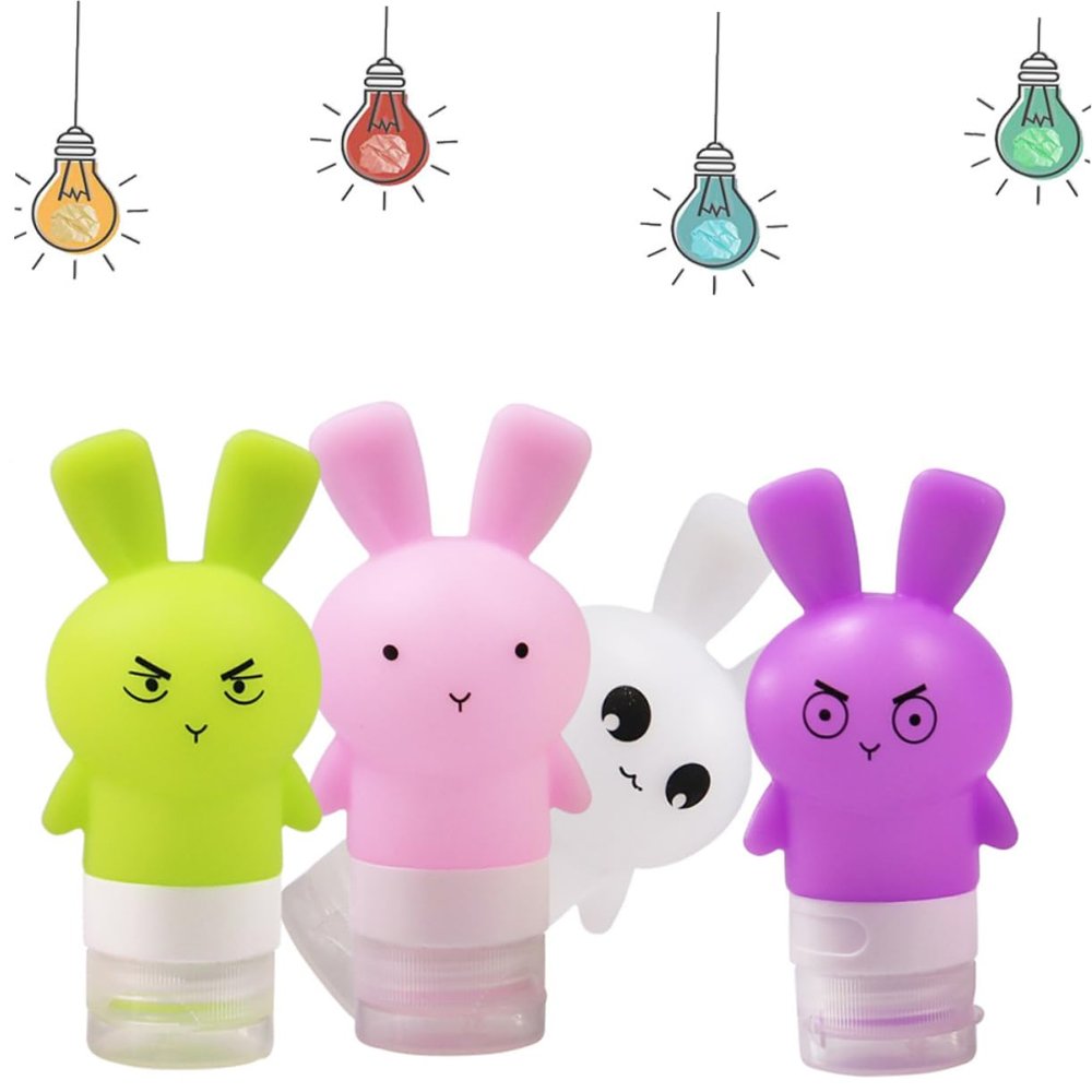 Beatifufu 3-Pack 75 ml Silicone Travel Bottles, Portable Dispenser Bottles