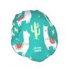 Women's Shower Cap with Alpaca and Cactus Print, Funny Reusable Novelty Layered Cap view 2
