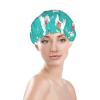 Women's Shower Cap with Alpaca and Cactus Print, Funny Reusable Novelty Layered Cap view 3