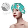 Women's Shower Cap with Alpaca and Cactus Print, Funny Reusable Novelty Layered Cap view 4