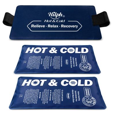 Hilph Long-Lasting Gel Cold Packs with Hook-and-Loop Strap, 2-Pack, 14 x 27.5 cm