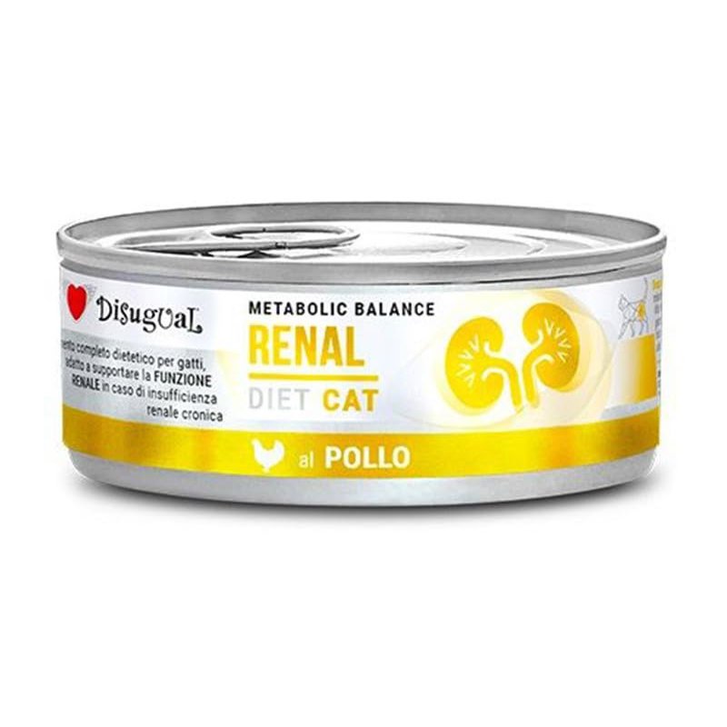 Disugual Diet | Wet Food for Cats | 6 x 85 g | Assorted Flavors | (6 x 85 g, Kidney Chicken)