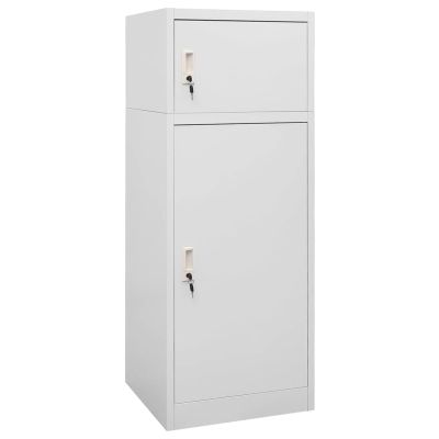 ShCuShan Saddle Cabinet, Light Gray Steel, 53 × 53 × 140 cm