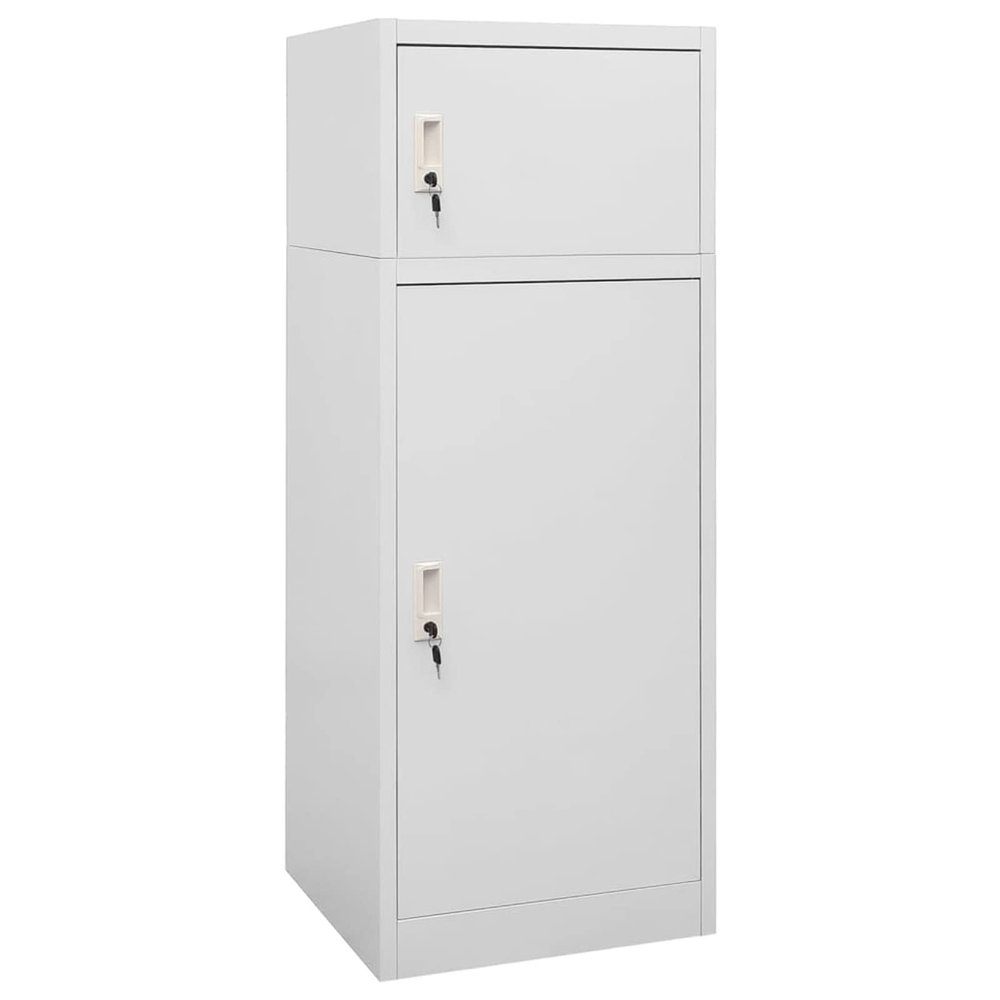 ShCuShan Saddle Cabinet, Light Gray Steel, 53 × 53 × 140 cm