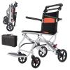 ADUUTPPD Lightweight Folding Transport Wheelchair with Hand Brakes view 1
