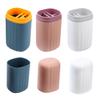 FRCOLOR Portable Plastic Toothbrush Holder Cups, 3-Piece Set, Smooth and Lightweight, Random Color, for Travel and Home view 1