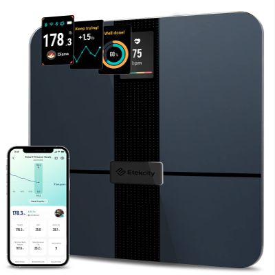 Etekcity XL Body Fat Scale, 14 Metrics, App, Wi-Fi, USB Rechargeable, Large Display