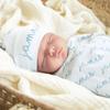 WOMB Personalized Baby Swaddle Blanket Set with Name, Hat and Headband, 75 x 100 cm view 1