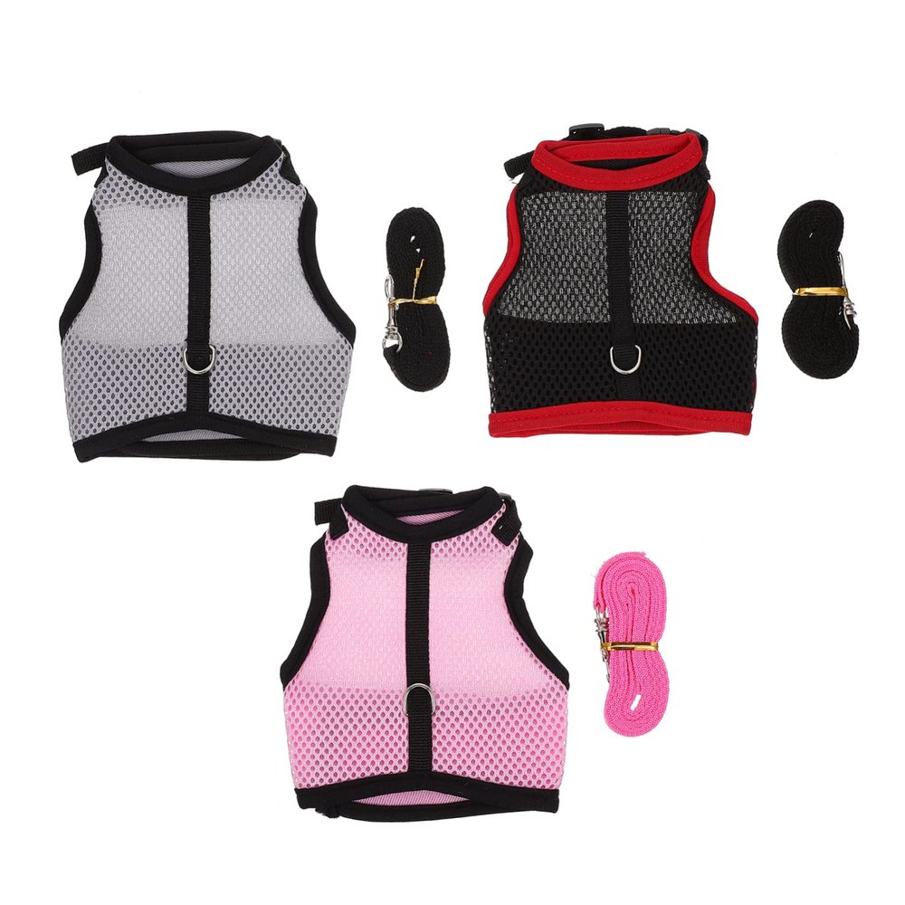Rabbit Harness with Leash, 3 Pieces, Mesh Rabbit Vest