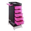 FRALHQFL Sturdy Salon Rolling Tray Cart with 5 Large Drawers view 1