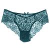 Women's Sexy Lace Brazilian Briefs, Breathable Mesh Panties, e-Green, L view 1
