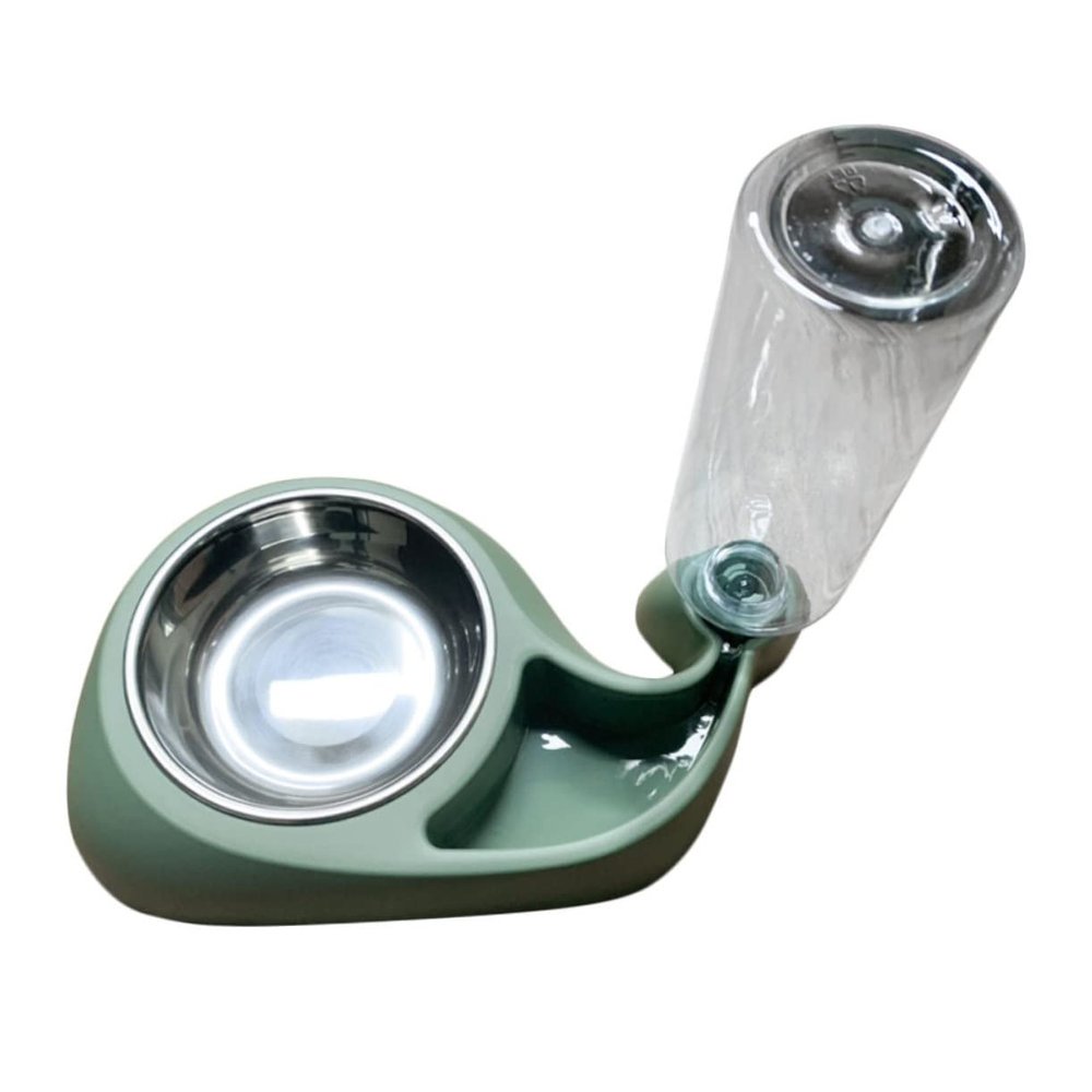Automatic Pet Feeder with Two Bowls, Green