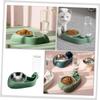 Automatic Pet Feeder with Two Bowls, Green view 4