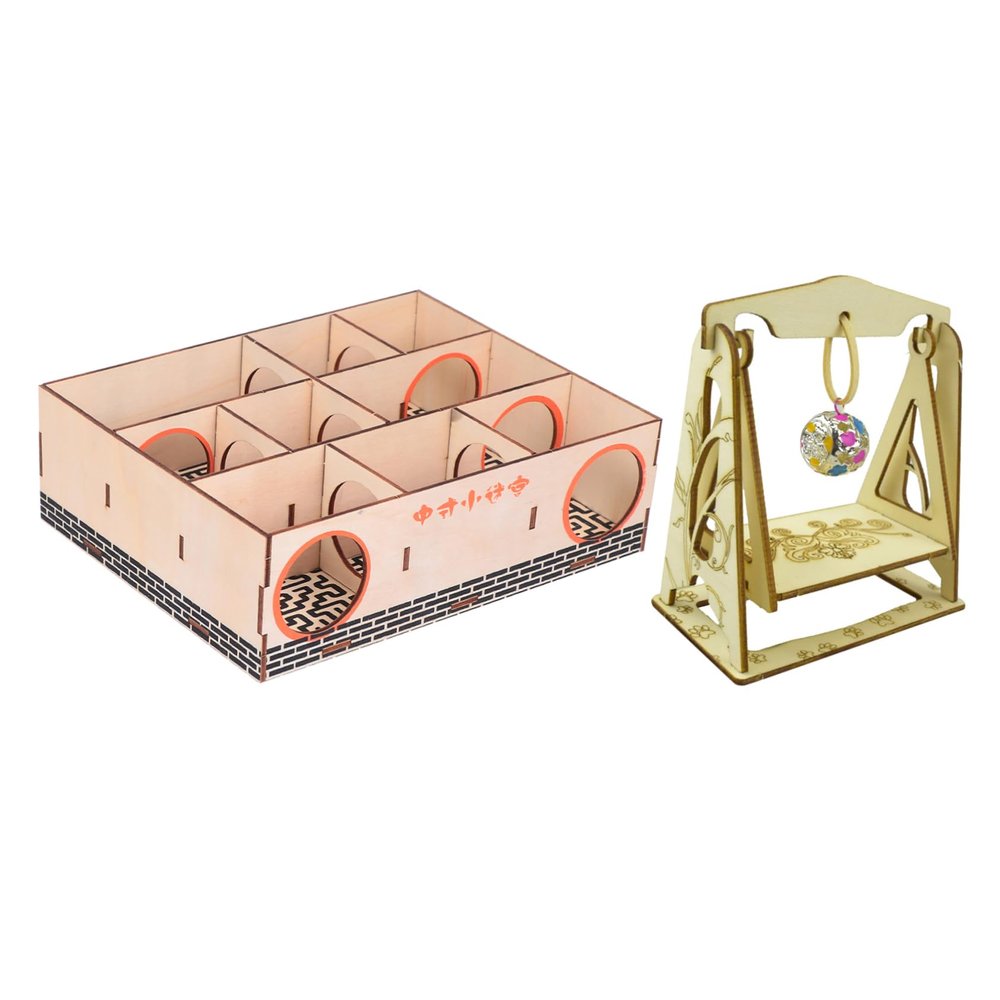 Supvox Hamster Maze Hideout, 2-Piece Set for Small Pets