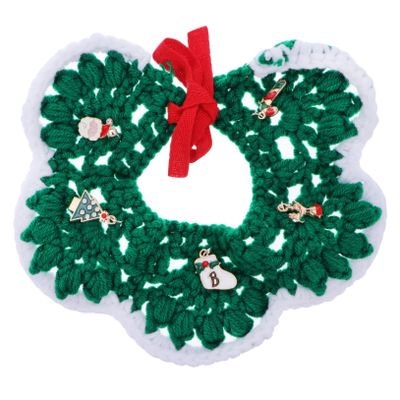 BCOATH Adjustable Christmas Dog Collar with Triangle Scarf