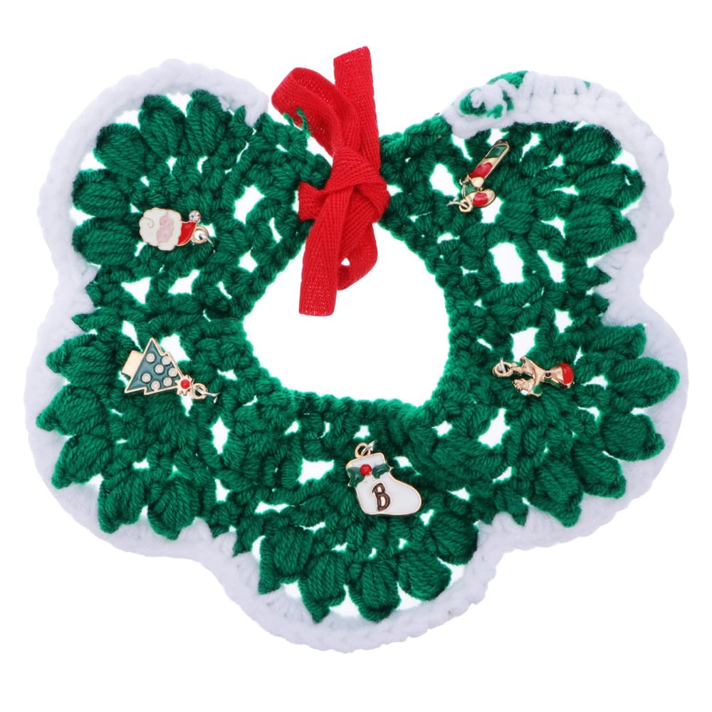 BCOATH Adjustable Christmas Dog Collar with Triangle Scarf