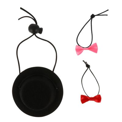 INOOMP 3-Piece Pet Headwear with Bow Tie