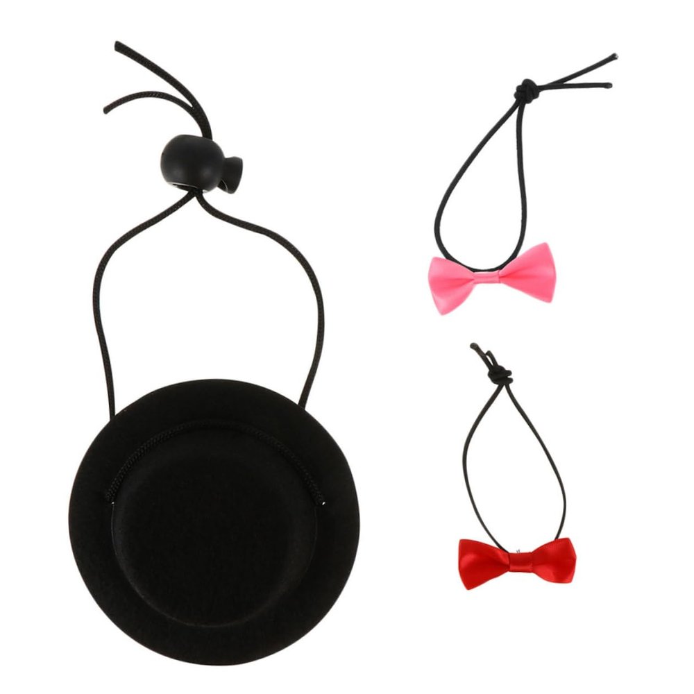INOOMP 3-Piece Pet Headwear with Bow Tie