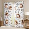 Homemissing Hedgehog Curtains for Kids, 175 x 140 cm, Cute Wildlife Window Curtains view 2