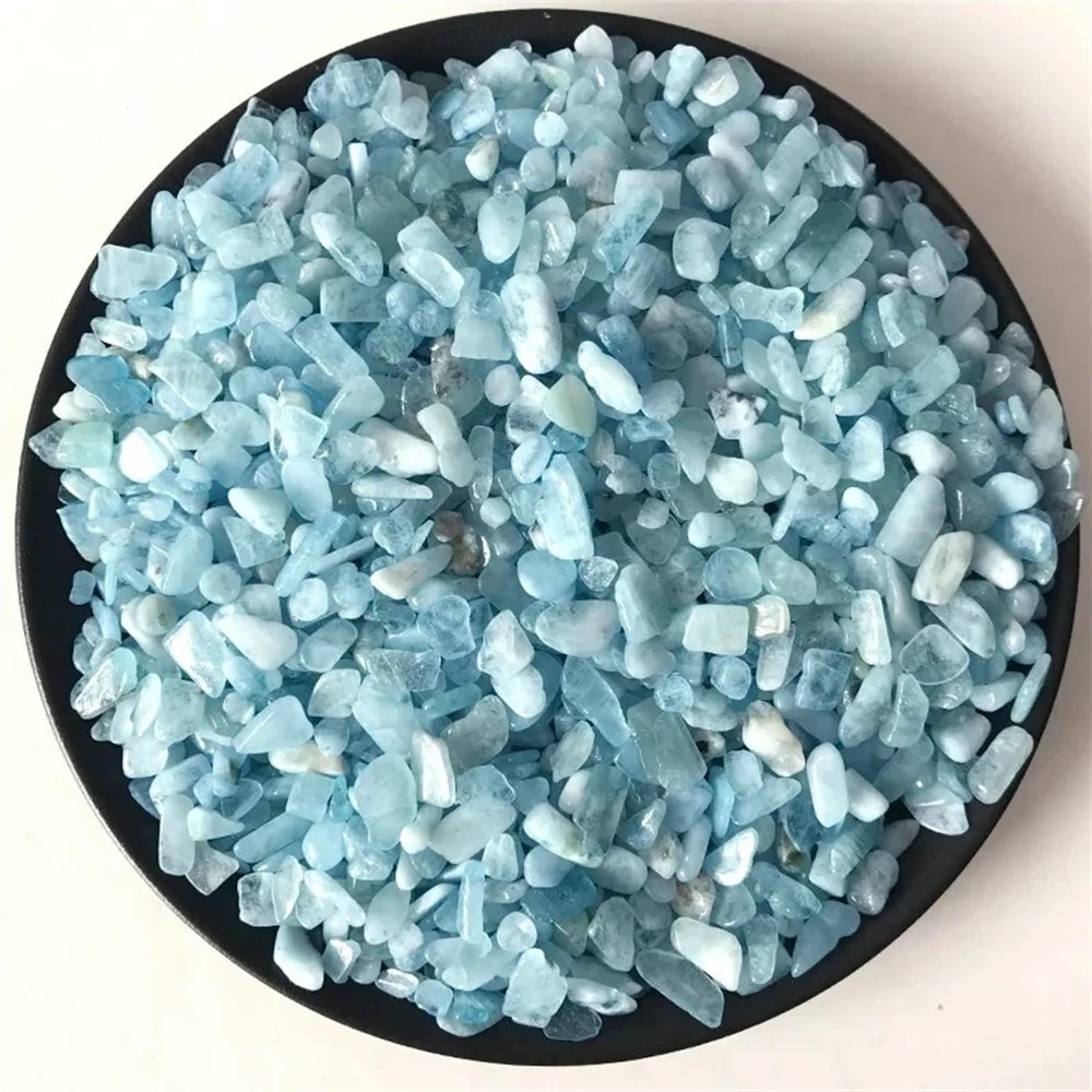 200 g Aquamarine Quartz Pebbles for Aquariums and Decor