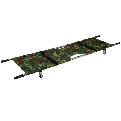 CAFIEDR Portable Emergency Rescue Stretcher with Wheels, Aluminum Alloy, Patient Transport Stretcher, Folding Flat Stretcher for Hospitals and Sports Facilities, Camouflage