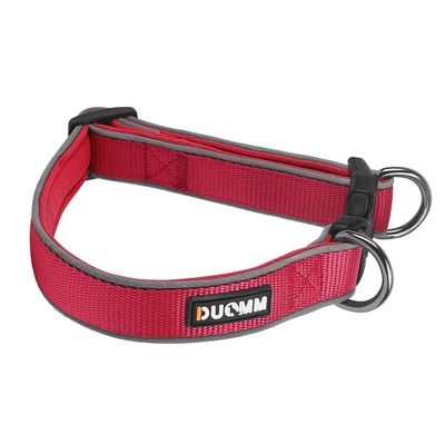 Coogime Dog Collar, Soft Padded Neoprene Nylon for Medium and Large Dogs, Adjustable and Reflective for Training (Red, L)
