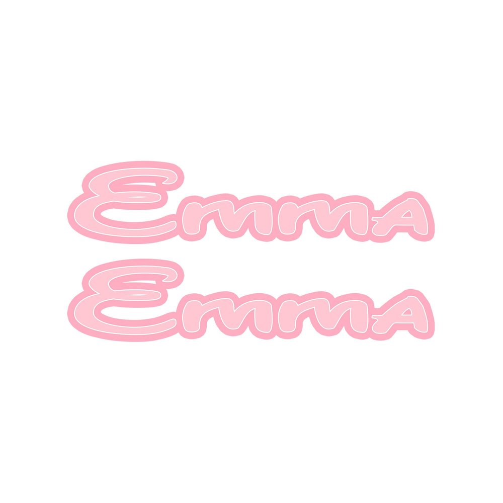 GamesMonkey Kids' Room Stickers, 2-Piece Set, Various Sizes, Boy/Girl Games, Door or Cabinet (Emma, 30 x 6 cm)