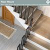 U-Shaped Stair Railing, Nonslip Square Handrail, Attic Hallway Safety Support Bar, Black, 65 cm view 3