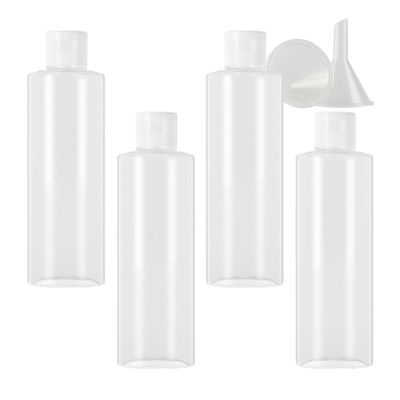 PQPAUTY 4-Pack 200 ml Transparent Plastic Lotion Bottles with Flip Caps