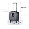 Pet Carrier Backpack with Wheels, Rolling Pet Stroller, Black-A view 2