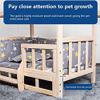 Double-Layer Orthopedic Wooden Pet Bed with Bedding view 4