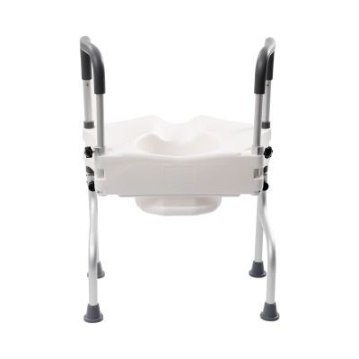 Aluminum Raised Toilet Seat with Armrests, 11 cm, Adjustable, 150 kg Capacity