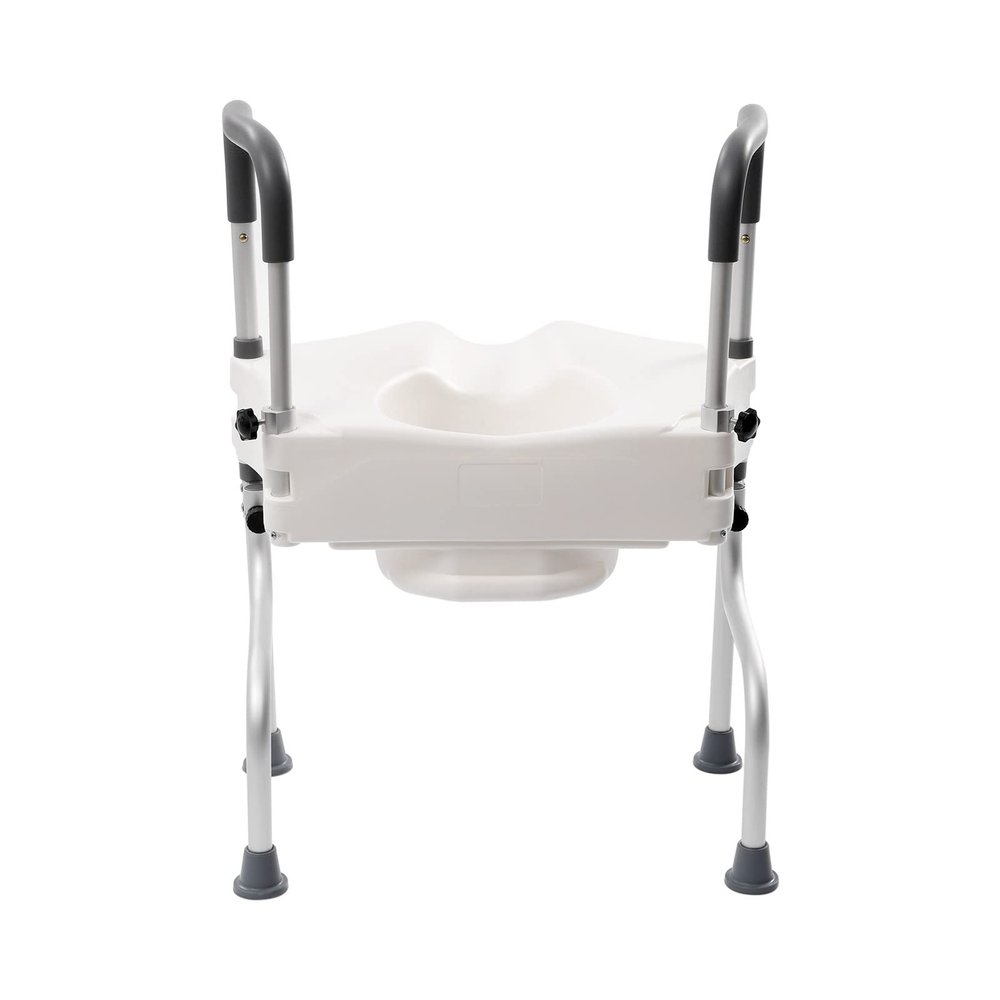 Aluminum Raised Toilet Seat with Armrests, 11 cm, Adjustable, 150 kg Capacity
