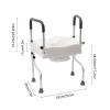 Aluminum Raised Toilet Seat with Armrests, 11 cm, Adjustable, 150 kg Capacity view 2