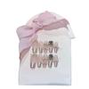 Handmade Press-On Nails with Bow, French Nail Art, Removable False Nails (Size S) view 1