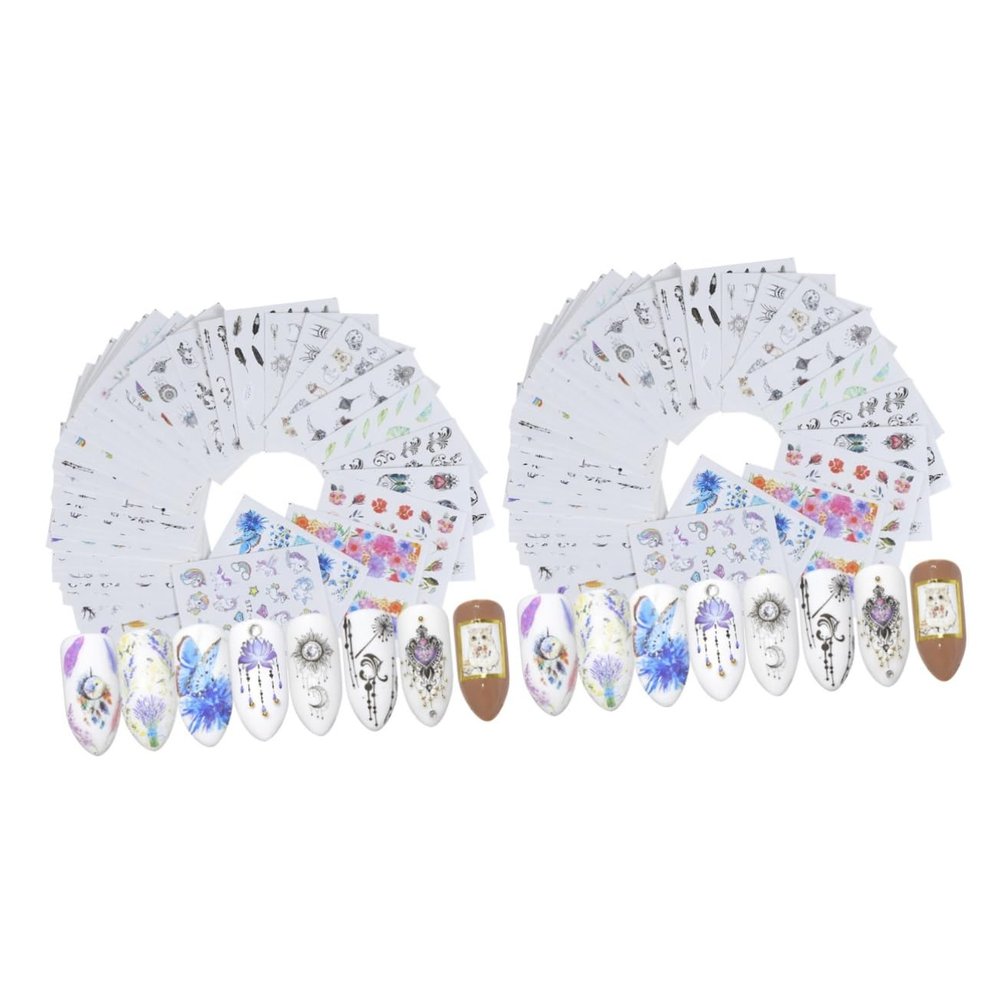 FOMIYES 80-Piece Water-Transfer Nail Art Sticker Set