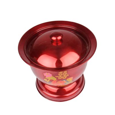 Sturdy Stainless Steel Spittoon with Lid for Home, Red