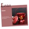 Sturdy Stainless Steel Spittoon with Lid for Home, Red view 3