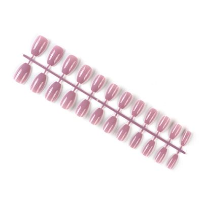 osiuujkw 24 Short Ballerina Coffin Fake Nails, Scratch-Resistant Acrylic Nails, 36 Taro Purple