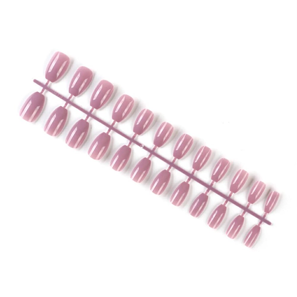 osiuujkw 24 Short Ballerina Coffin Fake Nails, Scratch-Resistant Acrylic Nails, 36 Taro Purple