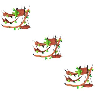 Kisangel 15-Piece Hamster Toy Set with Plush Swing and Hanging Tree Leaf