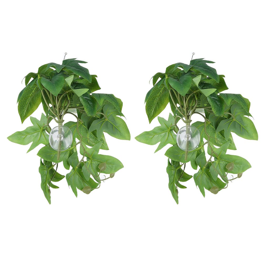 Artificial Water Plant with Suction Cup (Potato Leaves), 2 Pieces