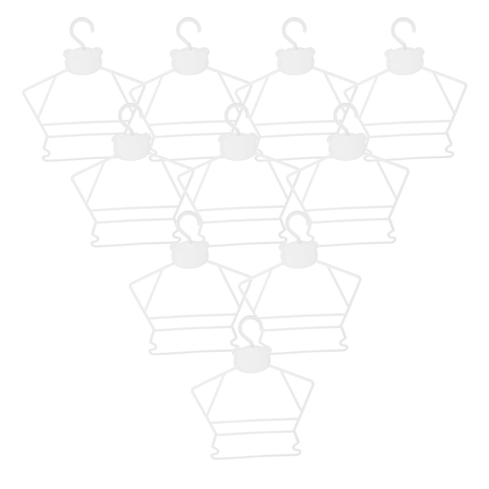 MAGICLULU 10-Pack Plastic Hangers for Girls' Toddler Clothing, Non-Slip and Space-Saving, White