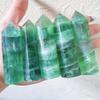 CZAOINCU Natural Green Fluorite Quartz Crystal Tower view 1